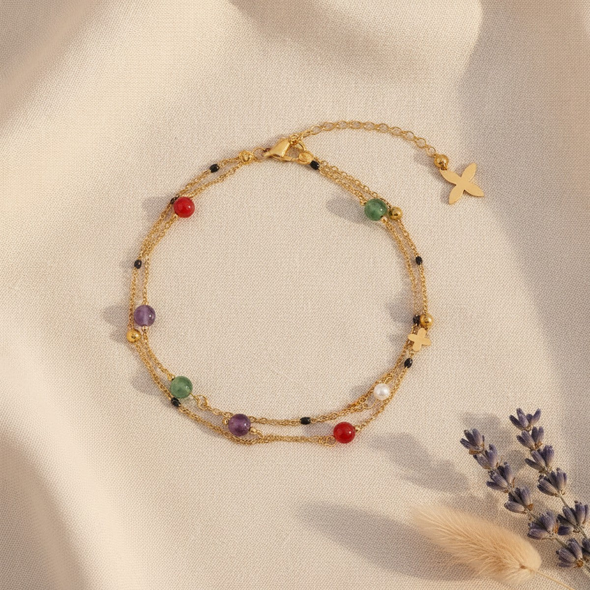 Chevillère Perles de Pierres et Fleurs