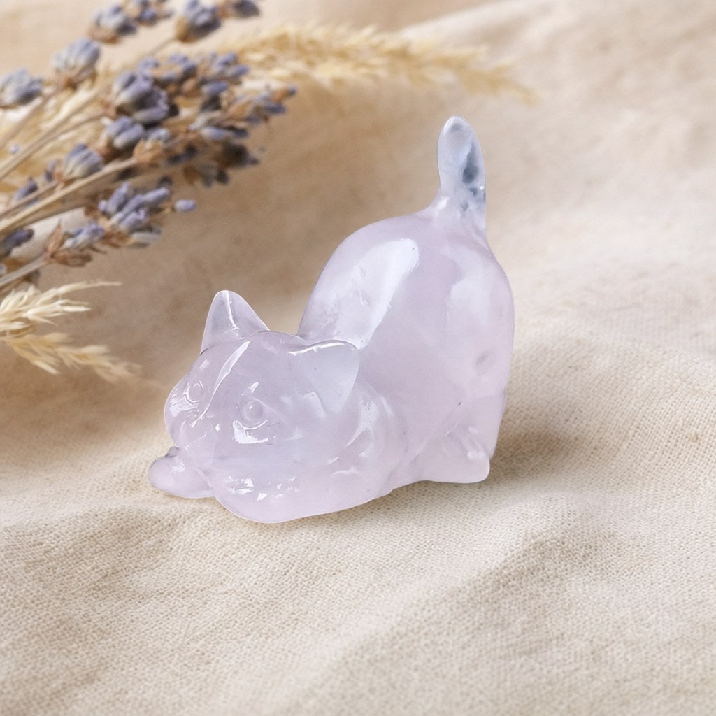 Chat Sculpté en Pierre Naturelle 3,5 cm