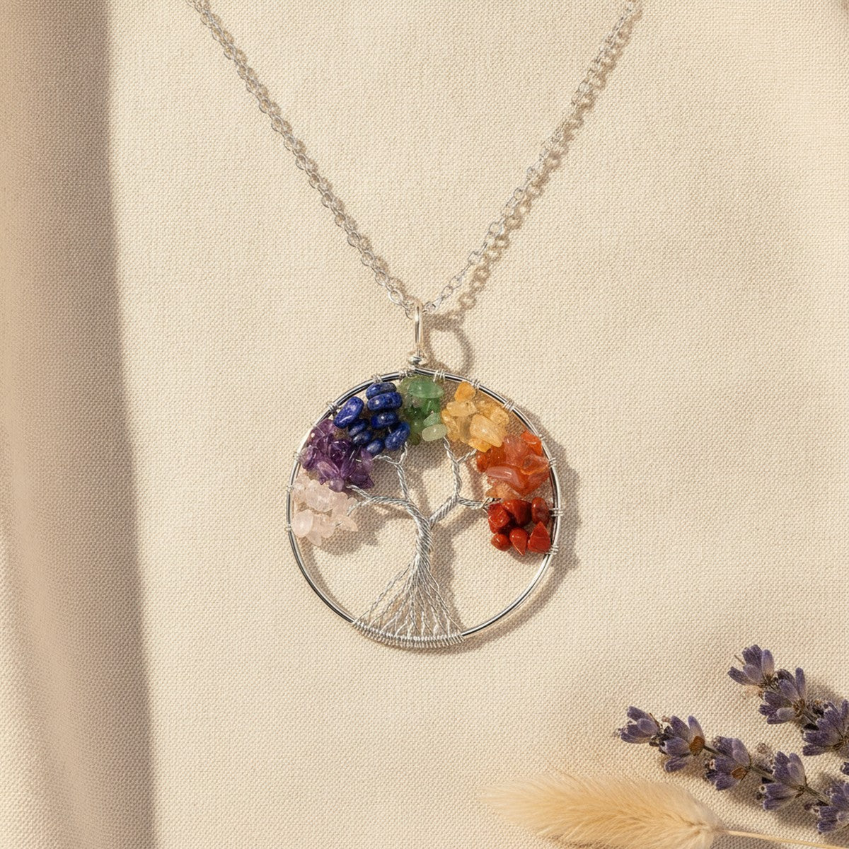 Collier Arbre de Vie 7 Chakras