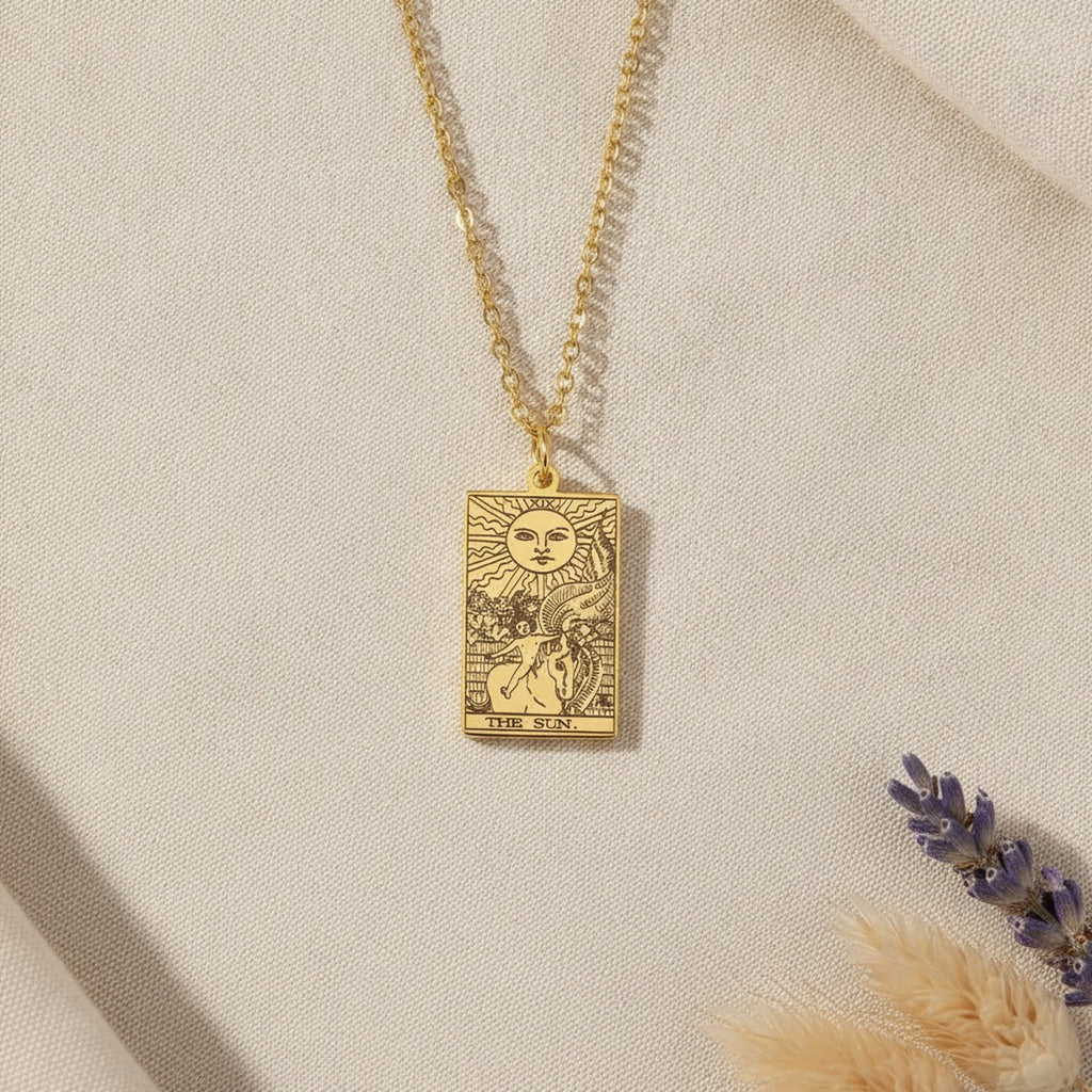 Collier Carte de Tarot en Acier Inoxydable Femme et Homme