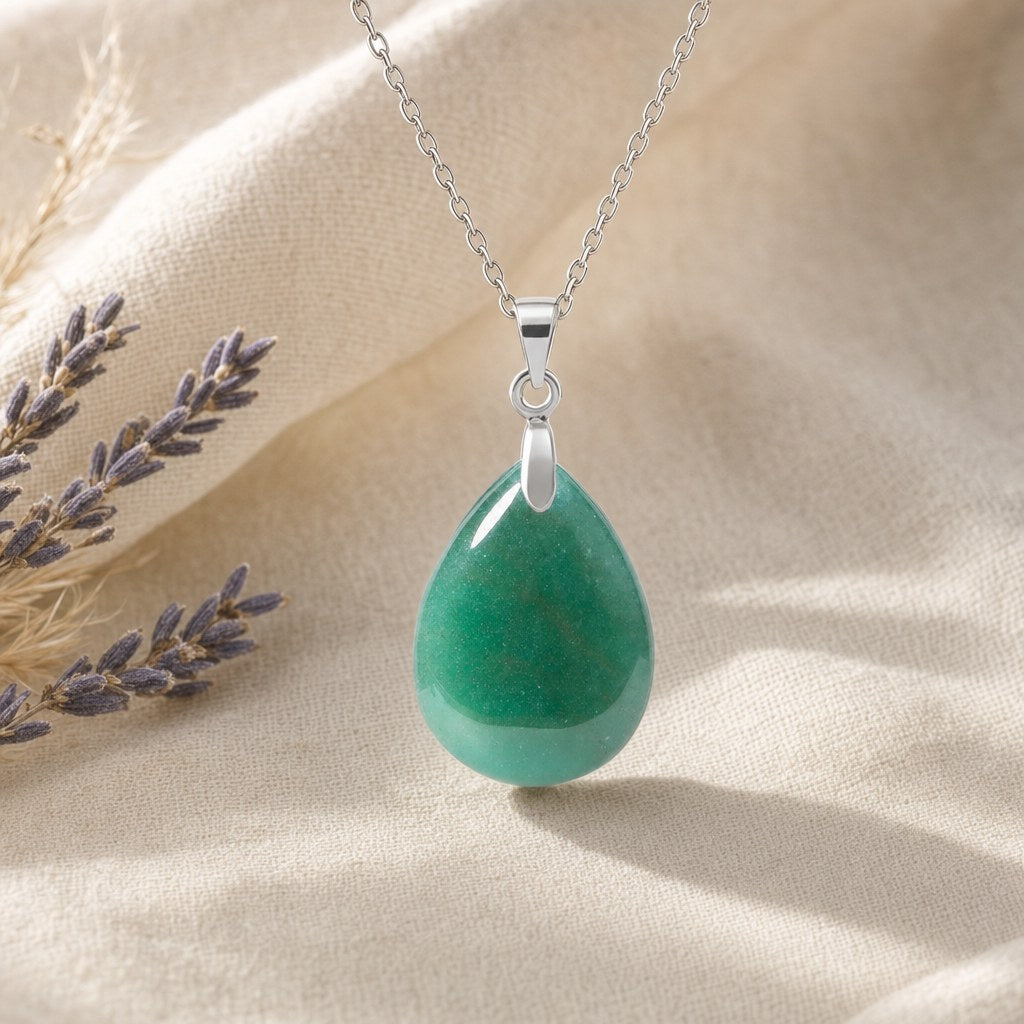 Collier Pendentif Goutte Pierre Naturelle Femme