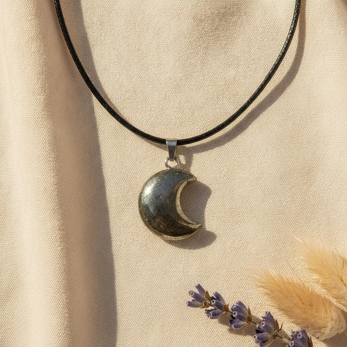 Collier Pyrite Naturelle Étoile ou Lune