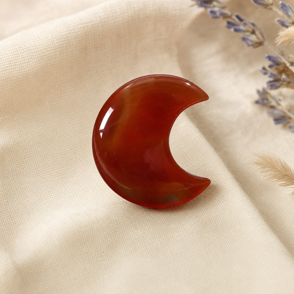 Croissant de Lune en Pierre Naturelle Sculptée 30 mm