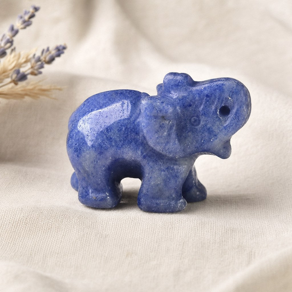 Éléphant en Pierre Naturelle Sculptée 3,8 cm