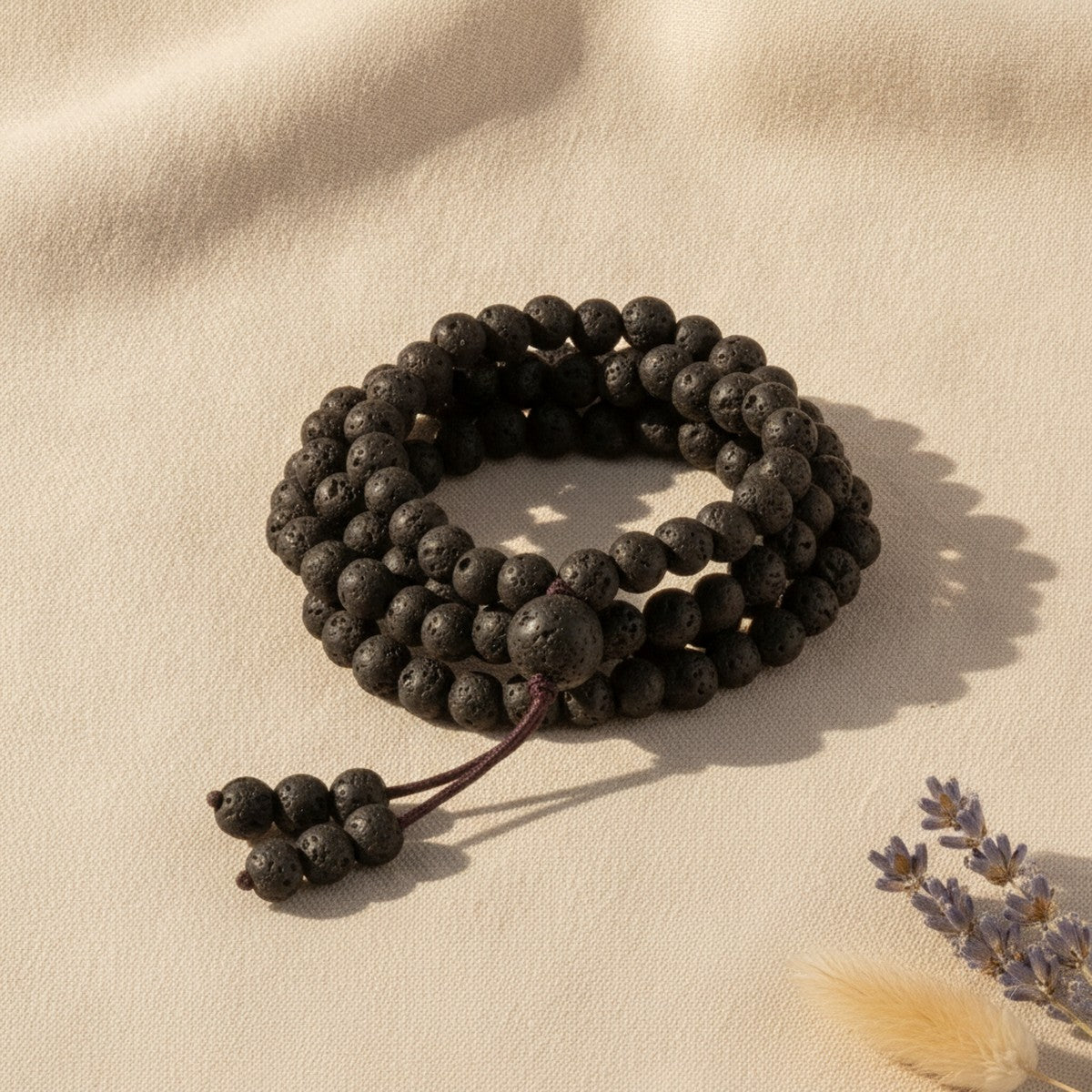 Mala 108 Perles de 6 mm en Pierre de Lave