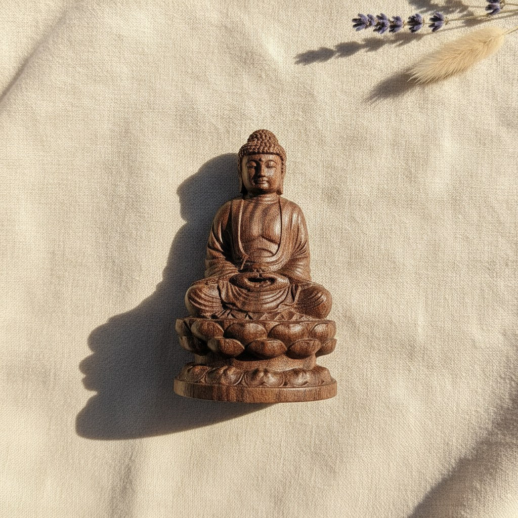 Statue Bouddha en Bois Sculpté