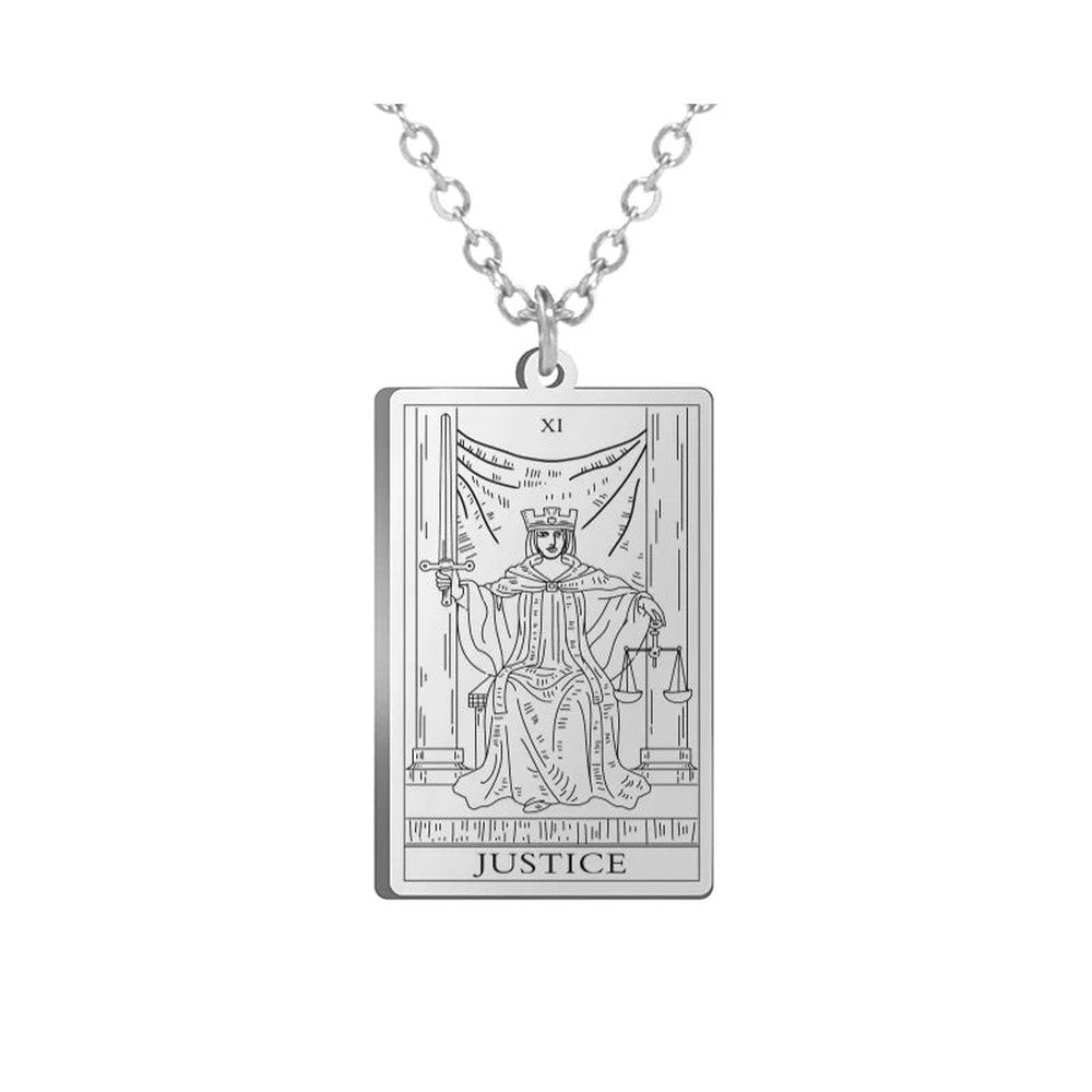 Collier Carte de Tarot en Acier Inoxydable