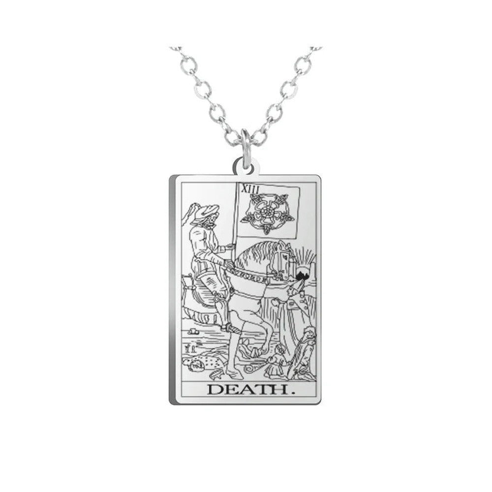 Collier Carte de Tarot en Acier Inoxydable