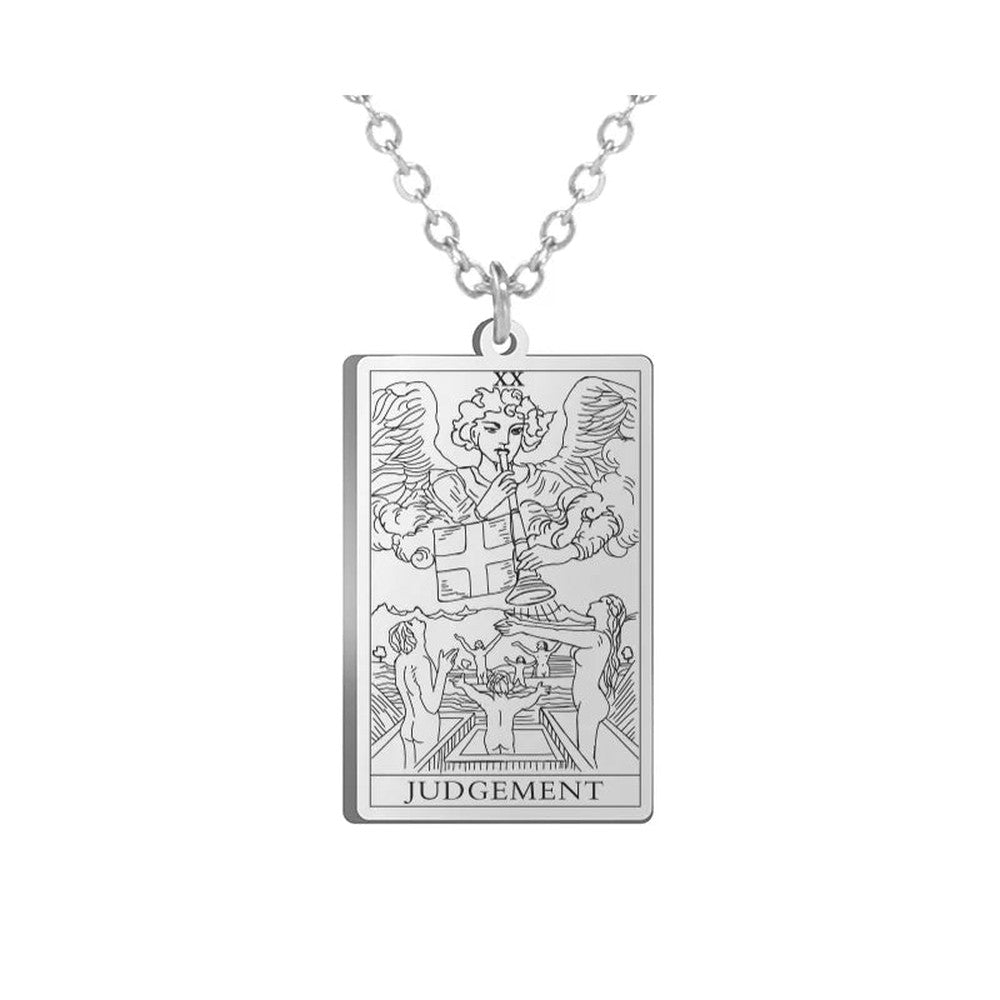 Collier Carte de Tarot en Acier Inoxydable