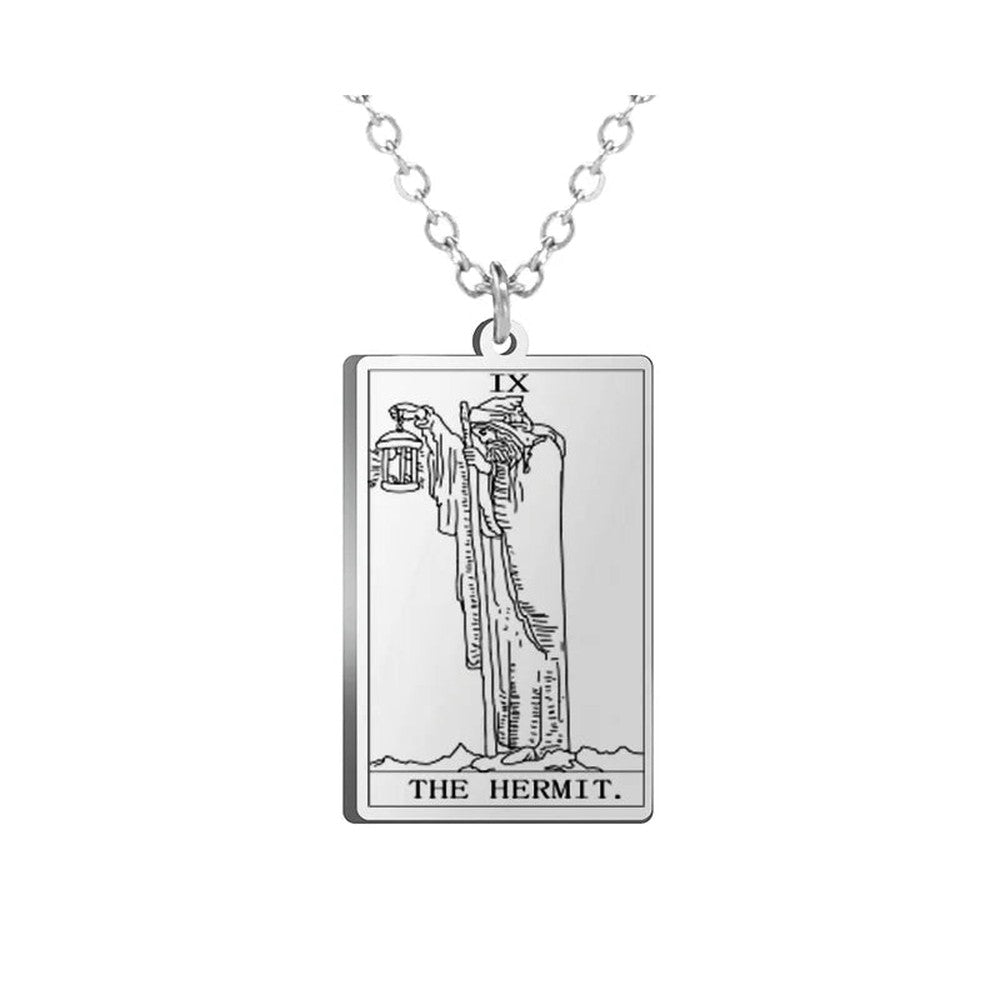 Collier Carte de Tarot en Acier Inoxydable