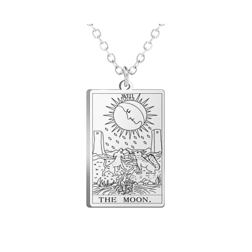 Collier Carte de Tarot en Acier Inoxydable