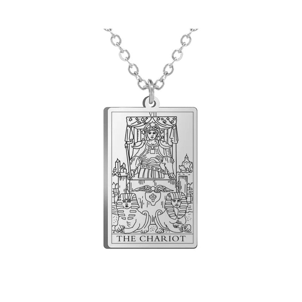 Collier Carte de Tarot en Acier Inoxydable