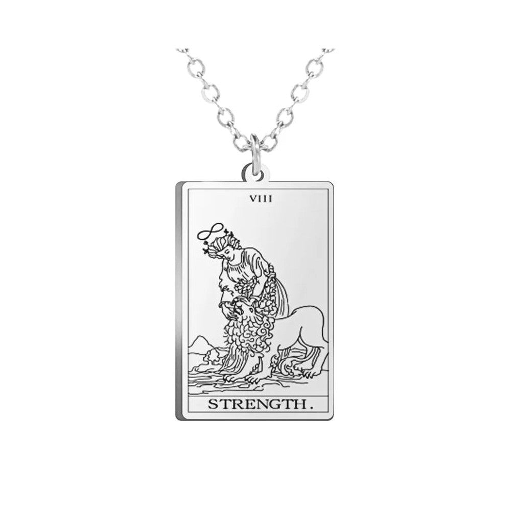 Collier Carte de Tarot en Acier Inoxydable