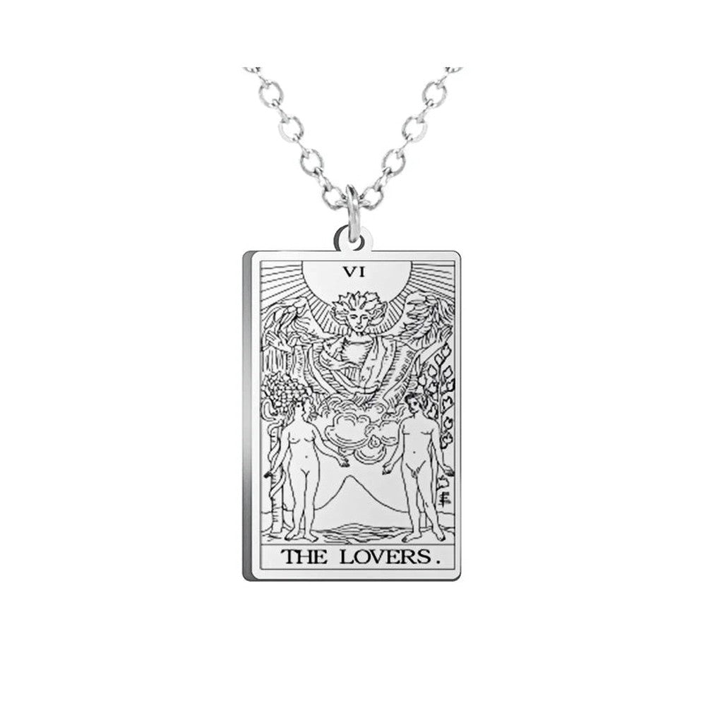Collier Carte de Tarot en Acier Inoxydable