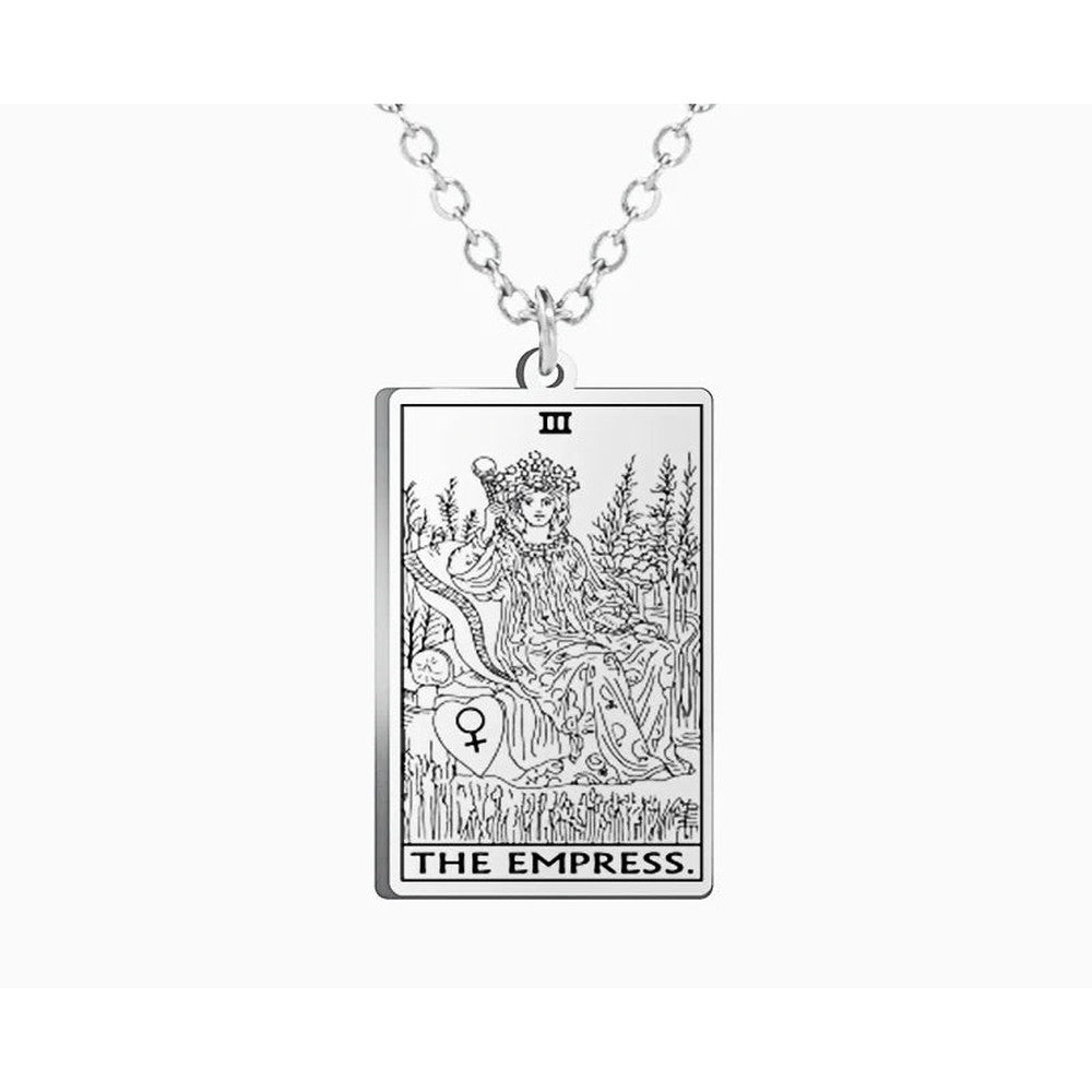 Collier Carte de Tarot en Acier Inoxydable