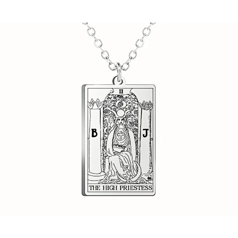 Collier Carte de Tarot en Acier Inoxydable