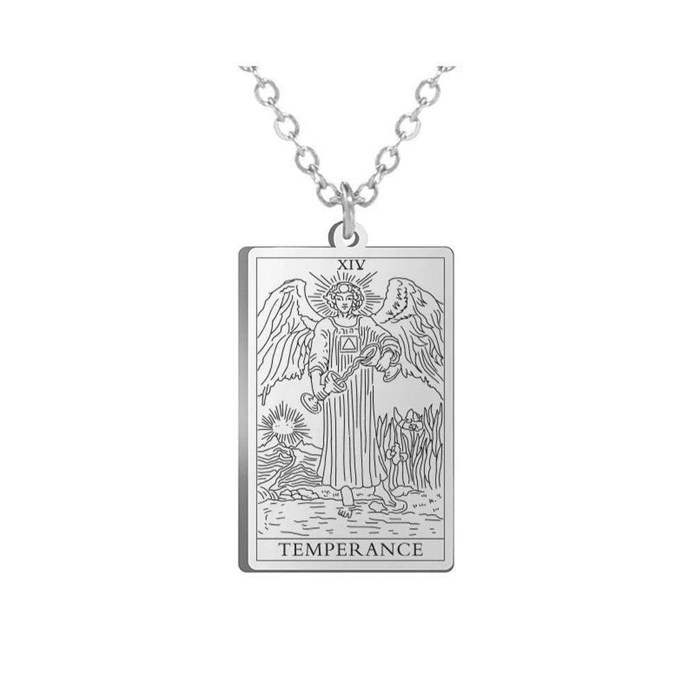 Collier Carte de Tarot en Acier Inoxydable