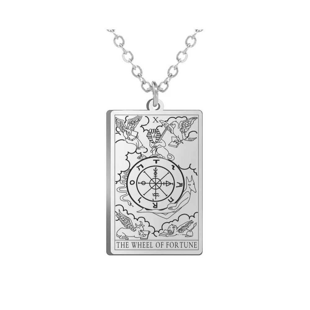 Collier Carte de Tarot en Acier Inoxydable