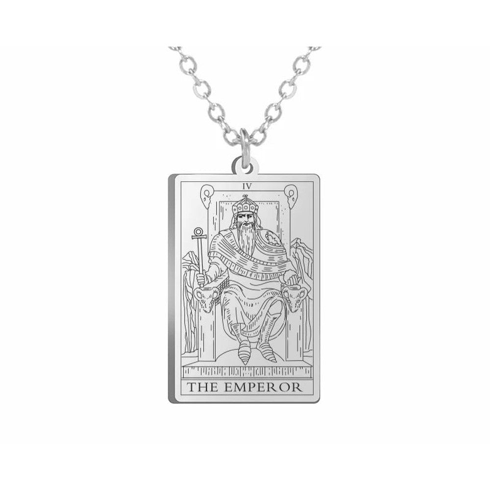 Collier Carte de Tarot en Acier Inoxydable