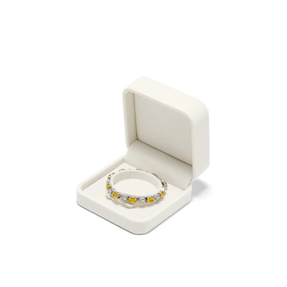 Écrin à Bijoux en Velours Blanc Crème