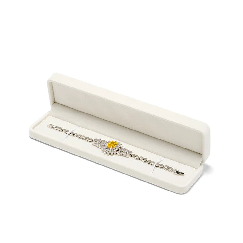 Écrin à Bijoux en Velours Blanc Crème