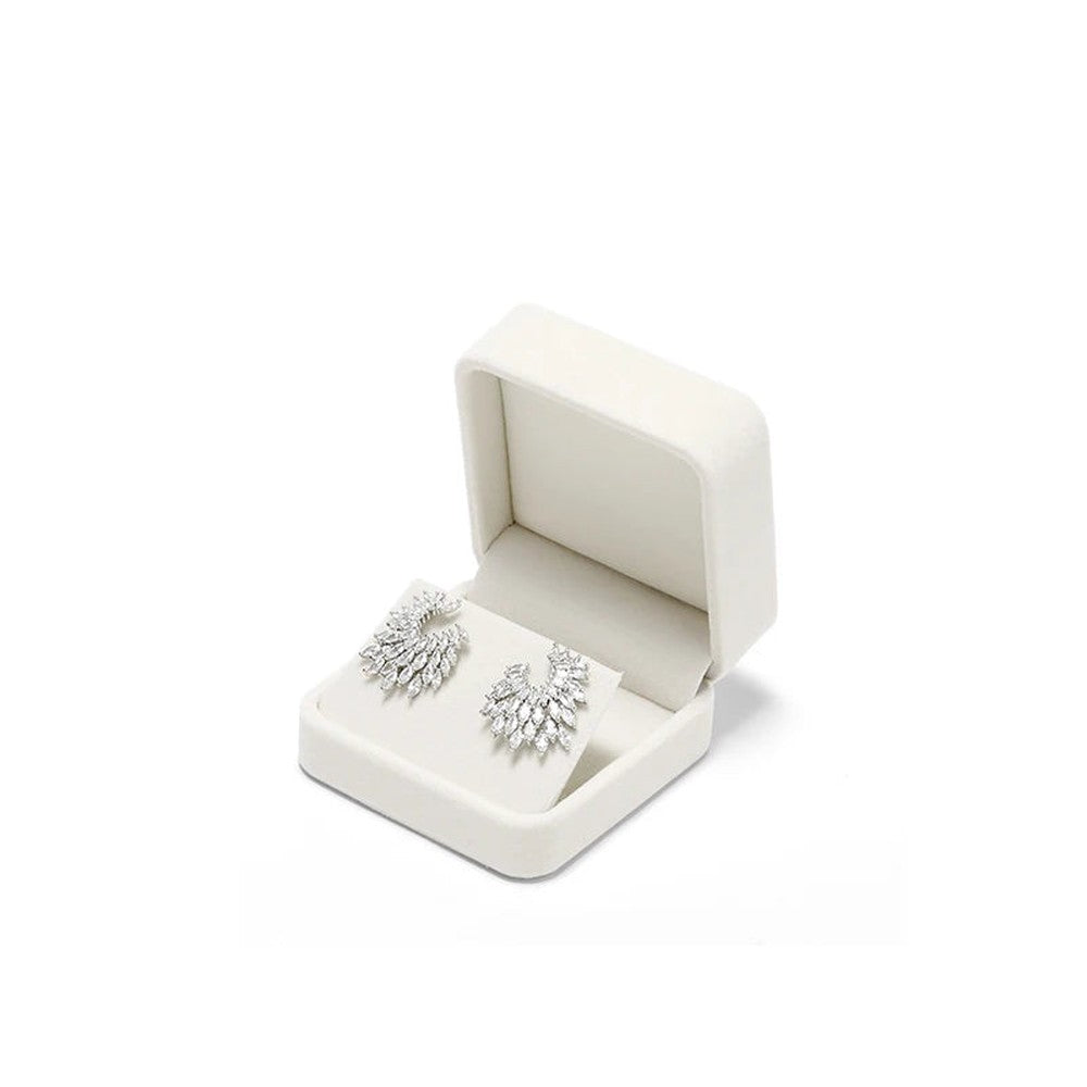 Écrin à Bijoux en Velours Blanc Crème