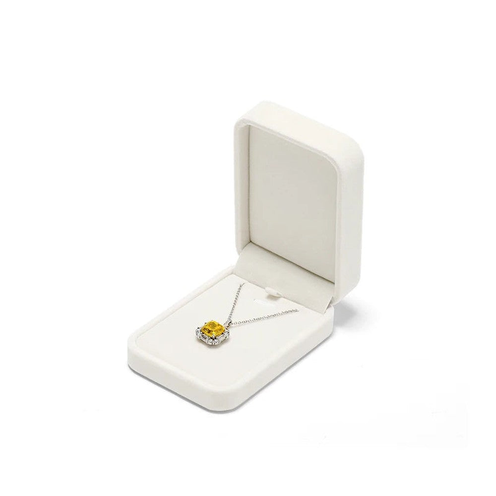 Écrin à Bijoux en Velours Blanc Crème