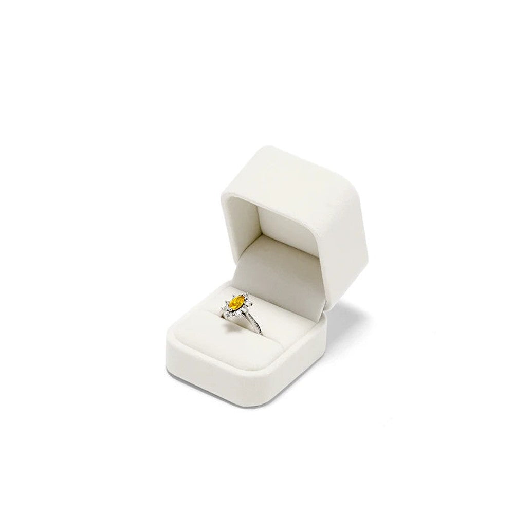 Écrin à Bijoux en Velours Blanc Crème